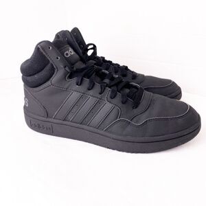 Adidas Hoops 3.0 Triple Black Mid Top Basketball Shoes GV6683 Mens Size 9